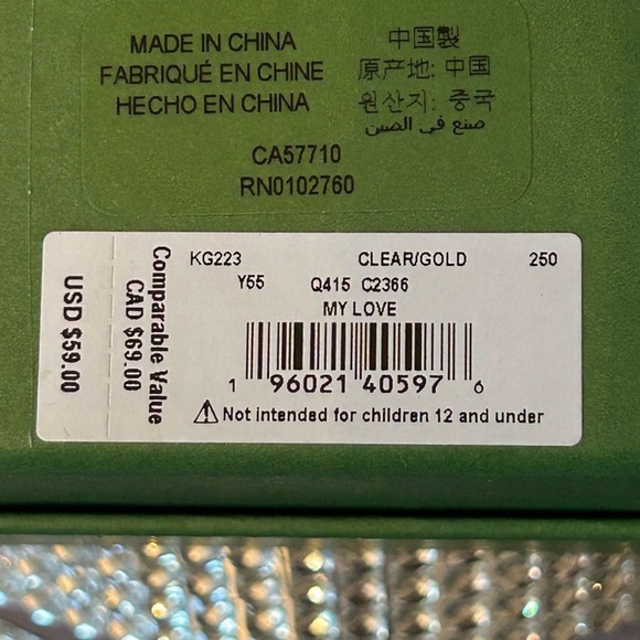 Kate Spade Gold-Tone Cubic Zirconia Heart Crystal Earrings - Picture 2 of 6